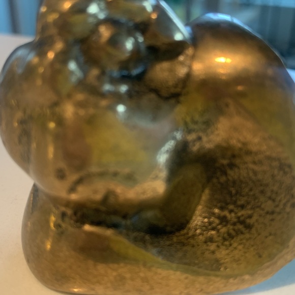 Vintage Brass Two Faces Sculpture - unique . Forms look like they are resting. - Picture 7 of 8